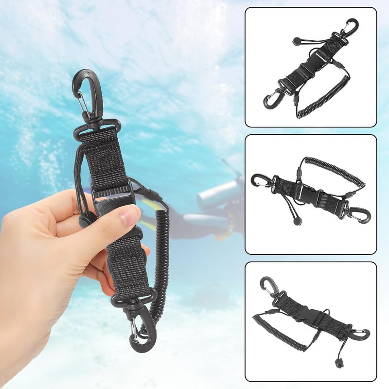 brougetme 2 Pack Scuba Diving Lanyard,Coiled Lanyard with Quick Release Buckle, Ideal for Dive Cameras and Lights, Great for Scuba Diving Adventures Secure Your Gear with Clip and Webbing Strap - Image 5